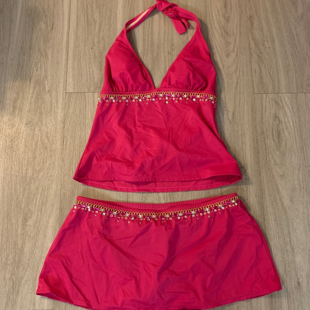 Beaded Pink Swimsuit